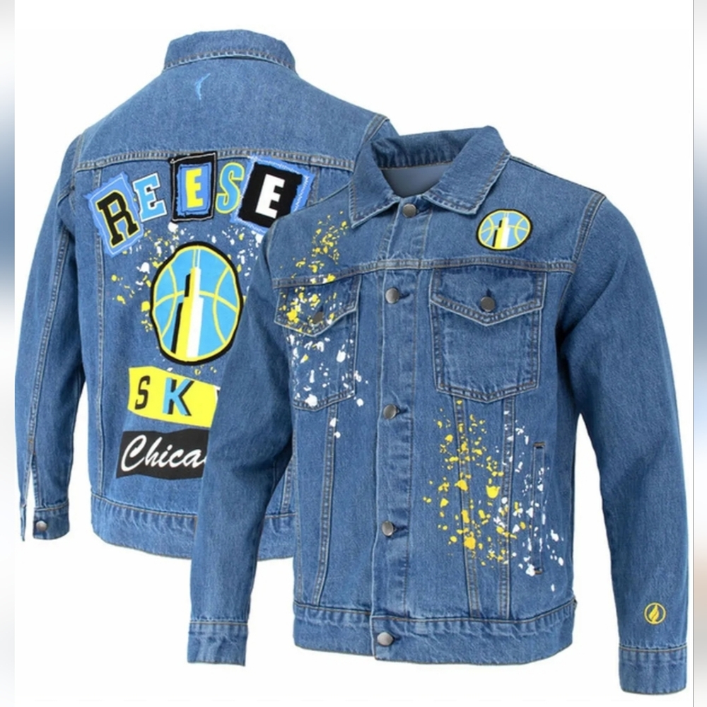 #0344 Fisll Chicago Denim Jacket with Paint Splatter